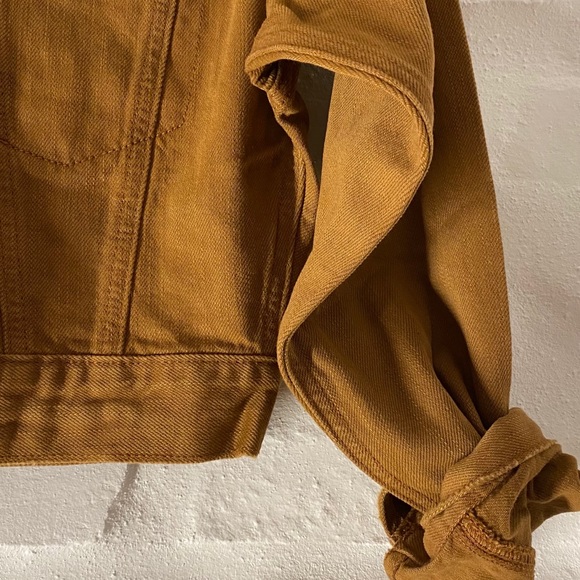 American Eagle Cropped Brown Denim Jacket - Picture 2 of 3